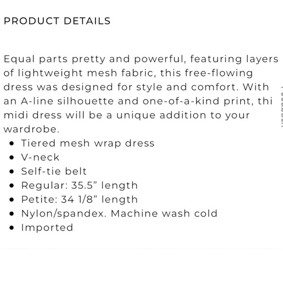 White House Black Market Tiered Mesh Wrap Dress - Picture 4 of 7